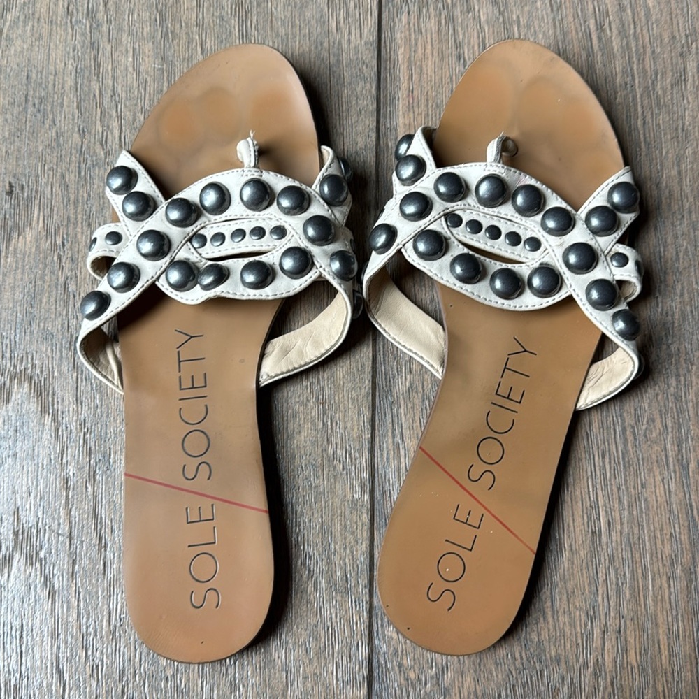 Sole society studded slides